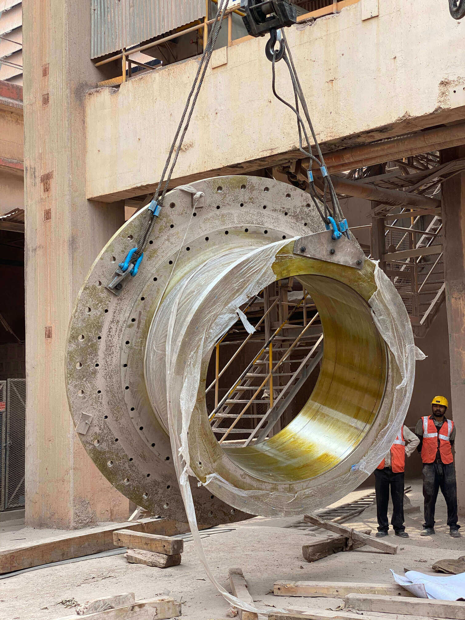 Raw Trunnion haed replacement at Orient Cement limited devapur
